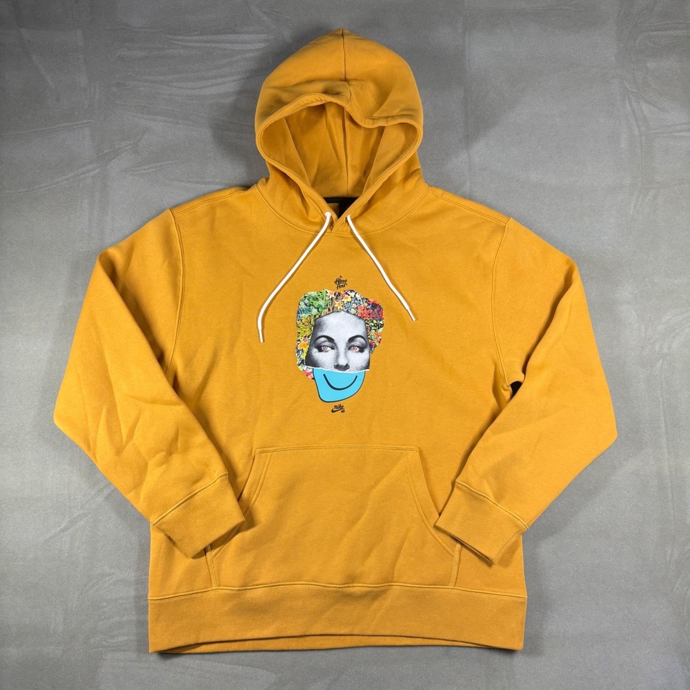 Nike SB x The Killing Floor Hoodie Mens Large Yellow Graphic Fleece CW7151-213